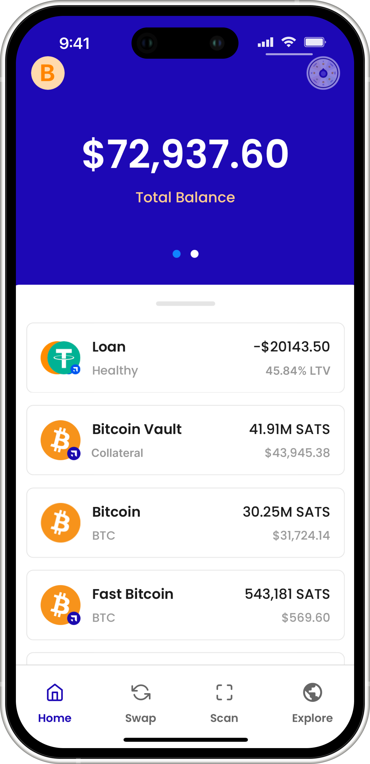 Bitcoin Libre Home Screen